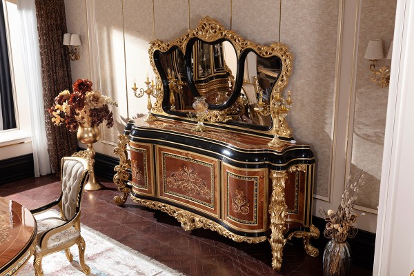 Floransa Black Marquetry Yemek Odası