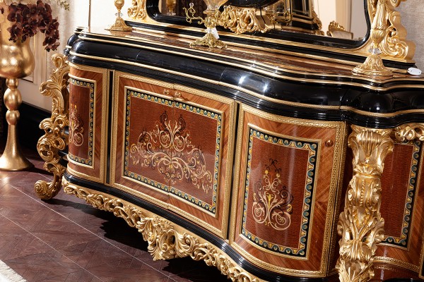 Floransa Black Marquetry Yemek Odası