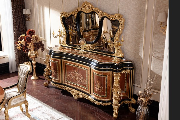 Floransa Black Marquetry Yemek Odası