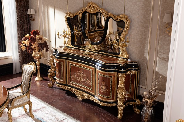 Floransa Black Marquetry Yemek Odası