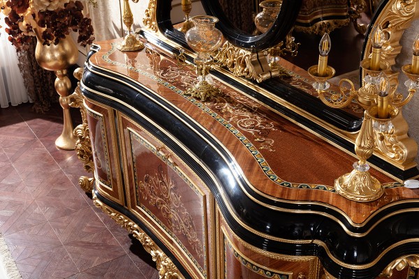 Floransa Black Marquetry Yemek Odası