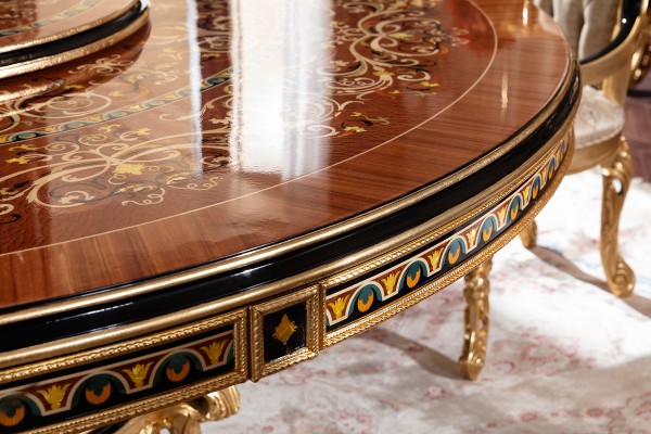 Floransa Black Marquetry Yemek Odası