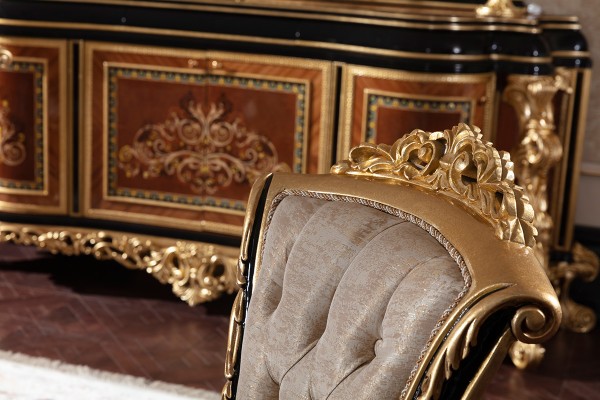 Floransa Black Marquetry Yemek Odası