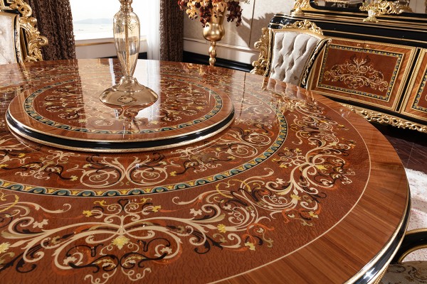 Floransa Black Marquetry Yemek Odası