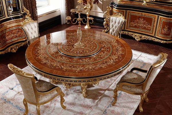 Floransa Black Marquetry Yemek Odası