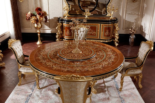 Floransa Black Marquetry Yemek Odası