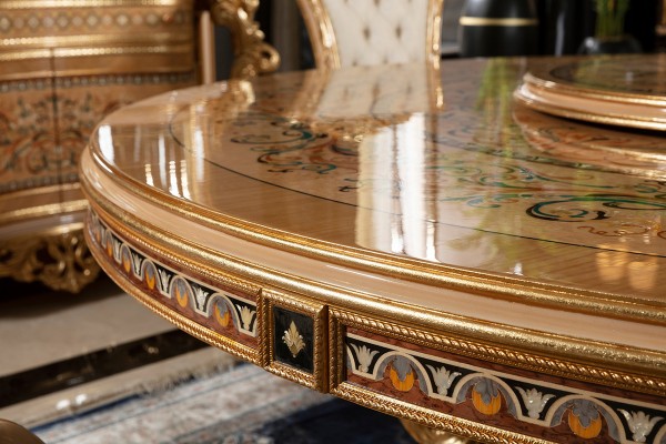 Floransa Cream Marquetry Yemek Odası