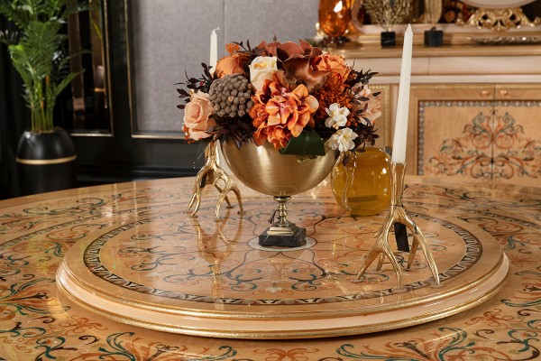 Floransa Cream Marquetry Yemek Odası