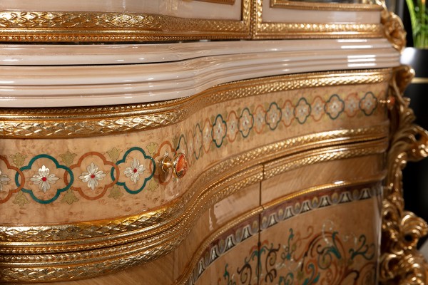 Floransa Cream Marquetry Yemek Odası