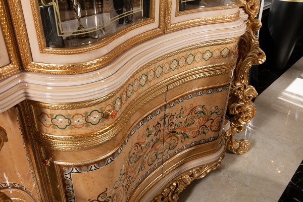 Floransa Cream Marquetry Yemek Odası