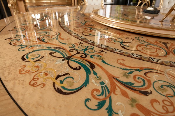 Floransa Cream Marquetry Yemek Odası