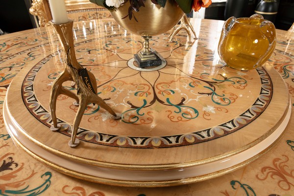 Floransa Cream Marquetry Yemek Odası