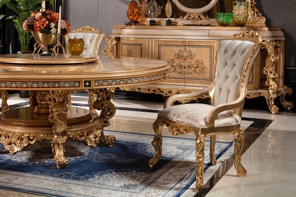 Floransa Cream Marquetry Yemek Odası