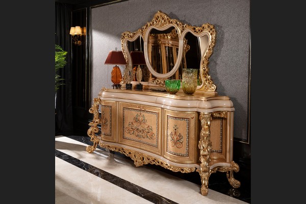 Floransa Cream Marquetry Yemek Odası