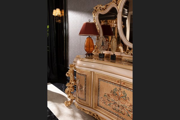 Floransa Cream Marquetry Yemek Odası