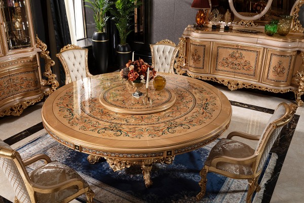 Floransa Cream Marquetry Yemek Odası