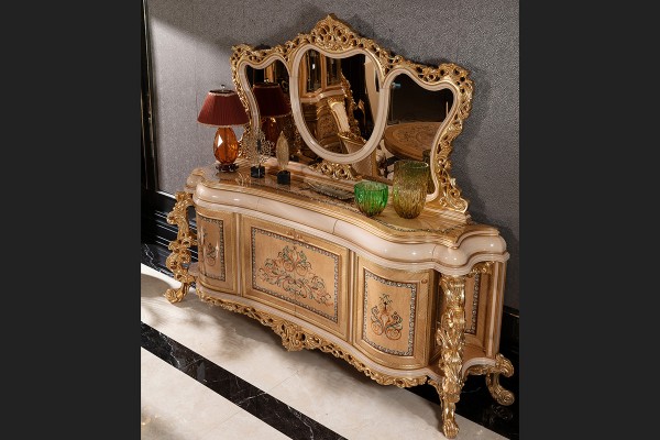 Floransa Cream Marquetry Yemek Odası