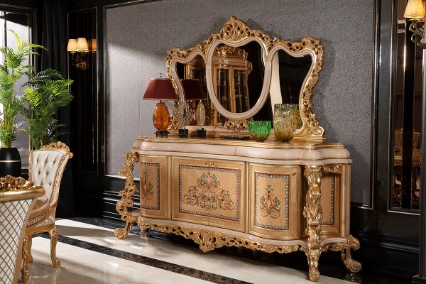 Floransa Cream Marquetry Yemek Odası