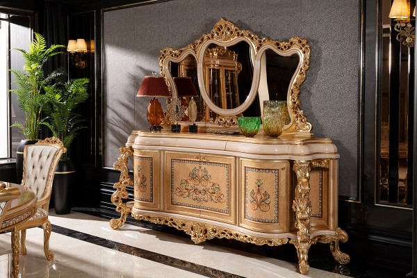 Floransa Cream Marquetry Yemek Odası