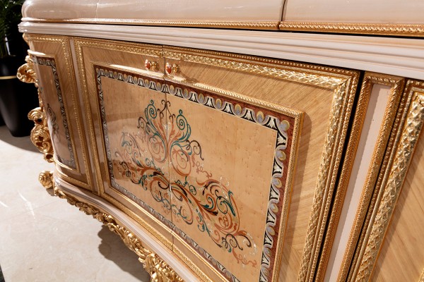 Floransa Cream Marquetry Yemek Odası