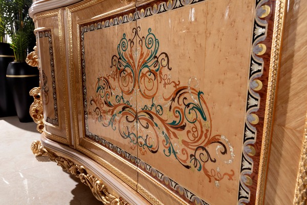 Floransa Cream Marquetry Yemek Odası