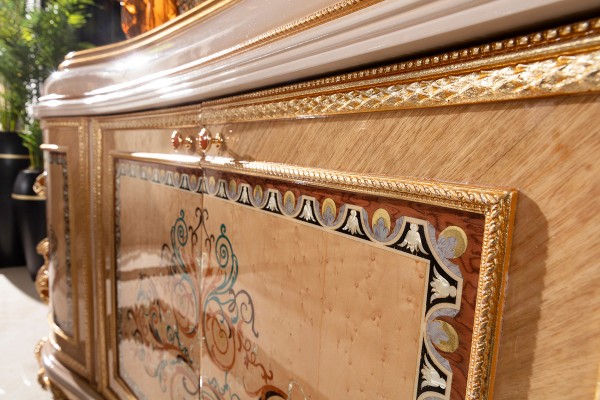 Floransa Cream Marquetry Yemek Odası