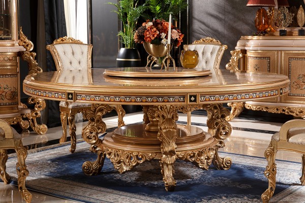 Floransa Cream Marquetry Yemek Odası