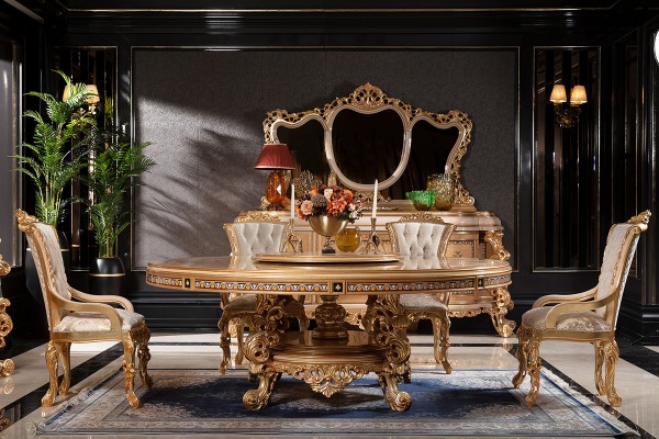 Floransa Cream Marquetry Yemek Odası