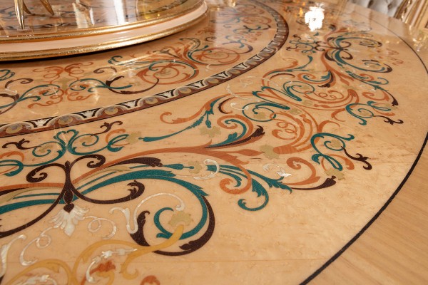 Floransa Cream Marquetry Yemek Odası