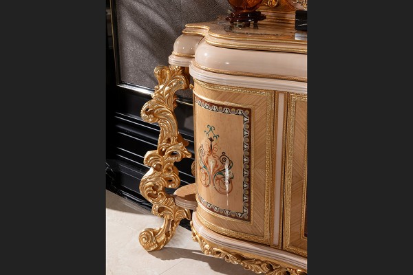 Floransa Cream Marquetry Yemek Odası