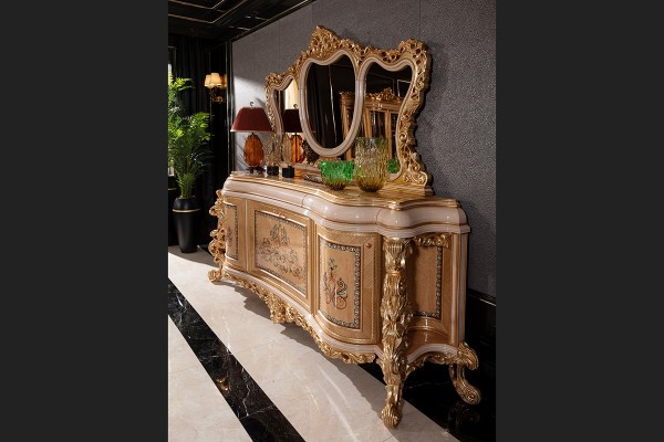 Floransa Cream Marquetry Yemek Odası