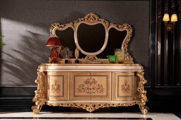 Floransa Cream Marquetry Yemek Odası