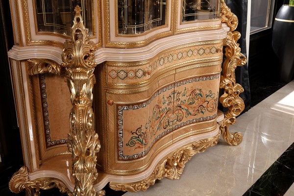 Floransa Cream Marquetry Yemek Odası